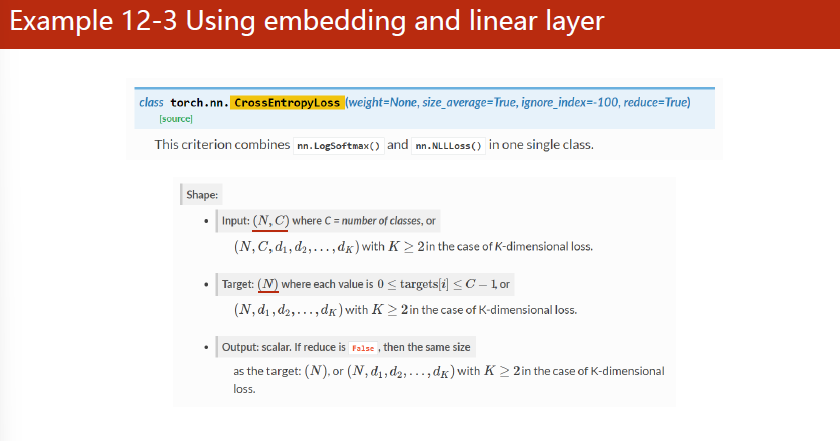 Using embedding and linear layer4