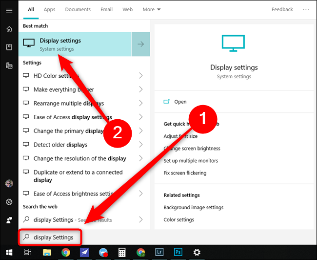 Microsoft Windows 10 Start Menu Display Settings