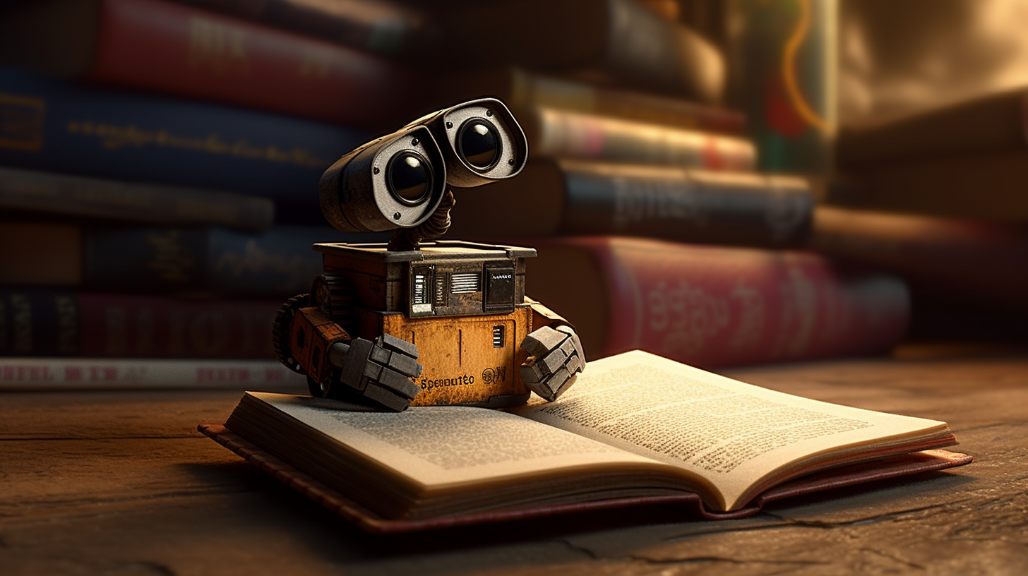 caomaoweilai_WALL-E_reading_book_photovoltaic_effects_depth-of-_a76c3e1b-b604-4422-8ea5-1817630d9dca.png