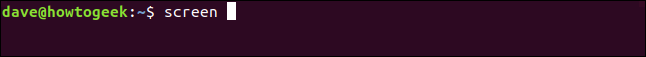 The "screen" command in a terminal window.