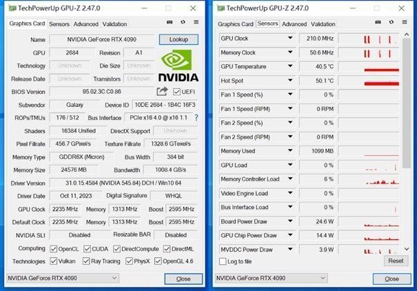 gpu-z正式进入测试环节,本次测试平台处理器采用intel core i9-12900k
