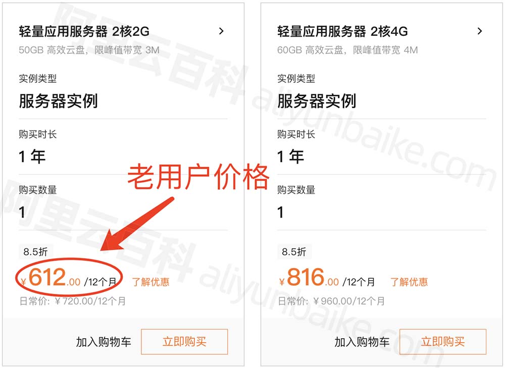 阿里云老用户价格