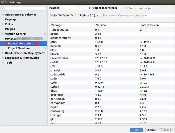 ubuntu<span style='color:red;'>中</span><span style='color:red;'>PyCharm</span><span style='color:red;'>导入</span>虚拟环境pytorch / TensorFlow