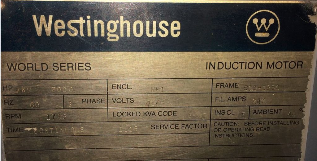 Motor Name Plate Data