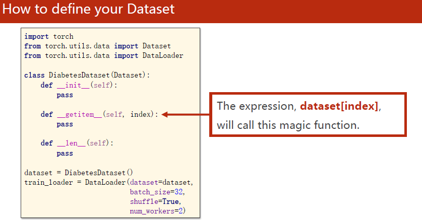 How to define your Dataset1