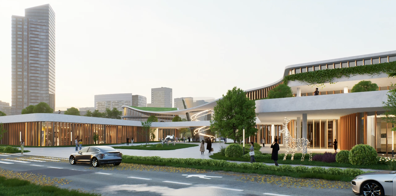 设计效果图技巧讲解,优化公建日景场景