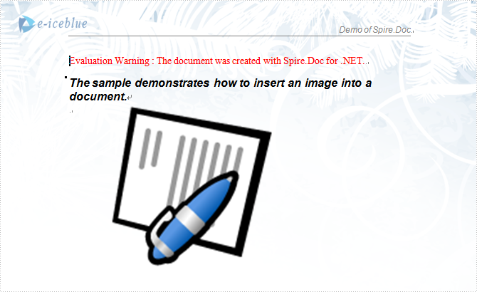 Word控件Spire.Doc 【图像形状】教程(3) ：在 C#/VB.NET 中的指定位置插入图像