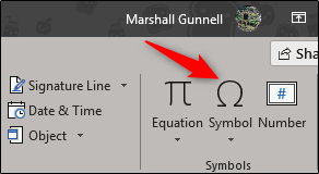 symbol option in symbols group