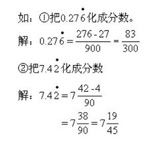 由以上例题可以看出,一个混循环小数的小数部分可以化成分数,这个分数