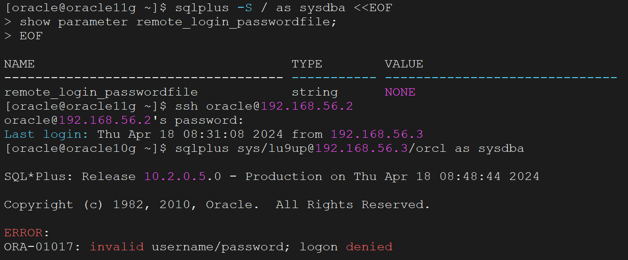 oracle操作系统OS认证和密码文件认证