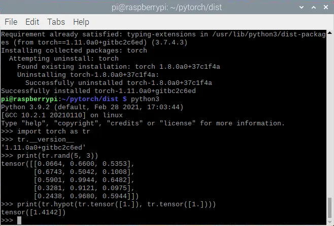 在 Raspberry Pi 4 上安装 PyTorch