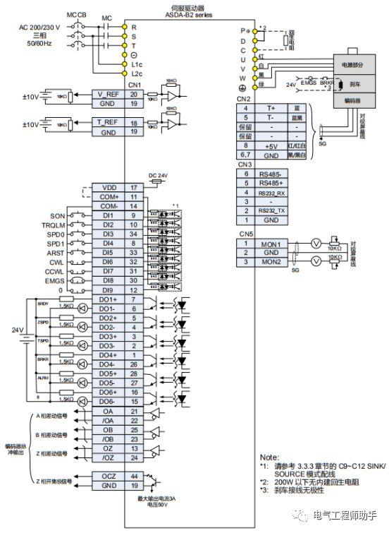台达b2驱动器cn1接线图图片