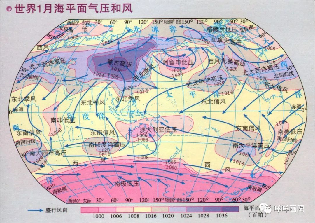 下图为学生手头的资料,一些气压中心和风的绘制还是too simple.