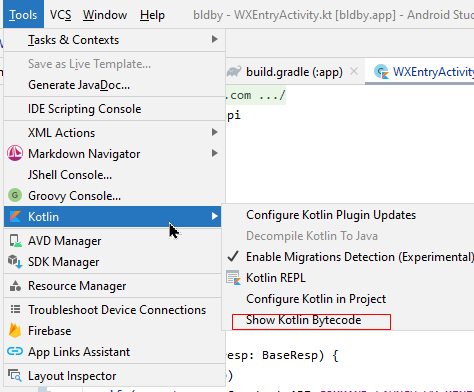 android studio kotlin to java