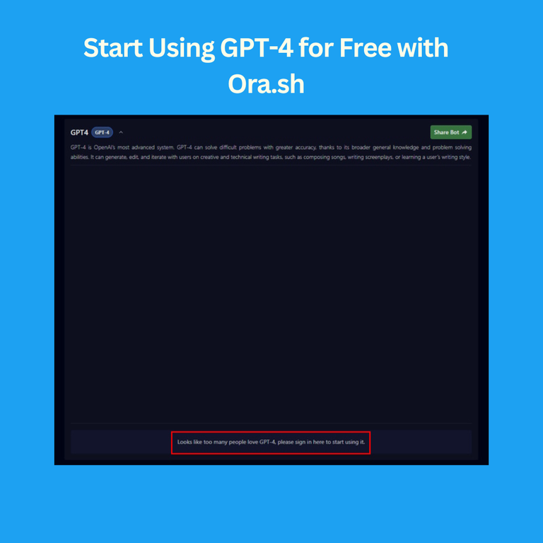 Use ChatGPT-4 for free on Ora.sh