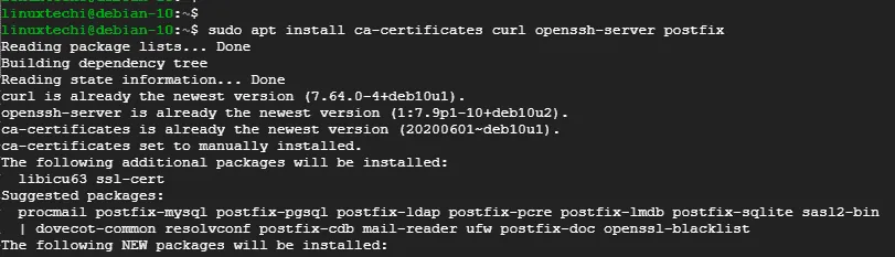 インストール-Postfix-Debian10-Gitlab