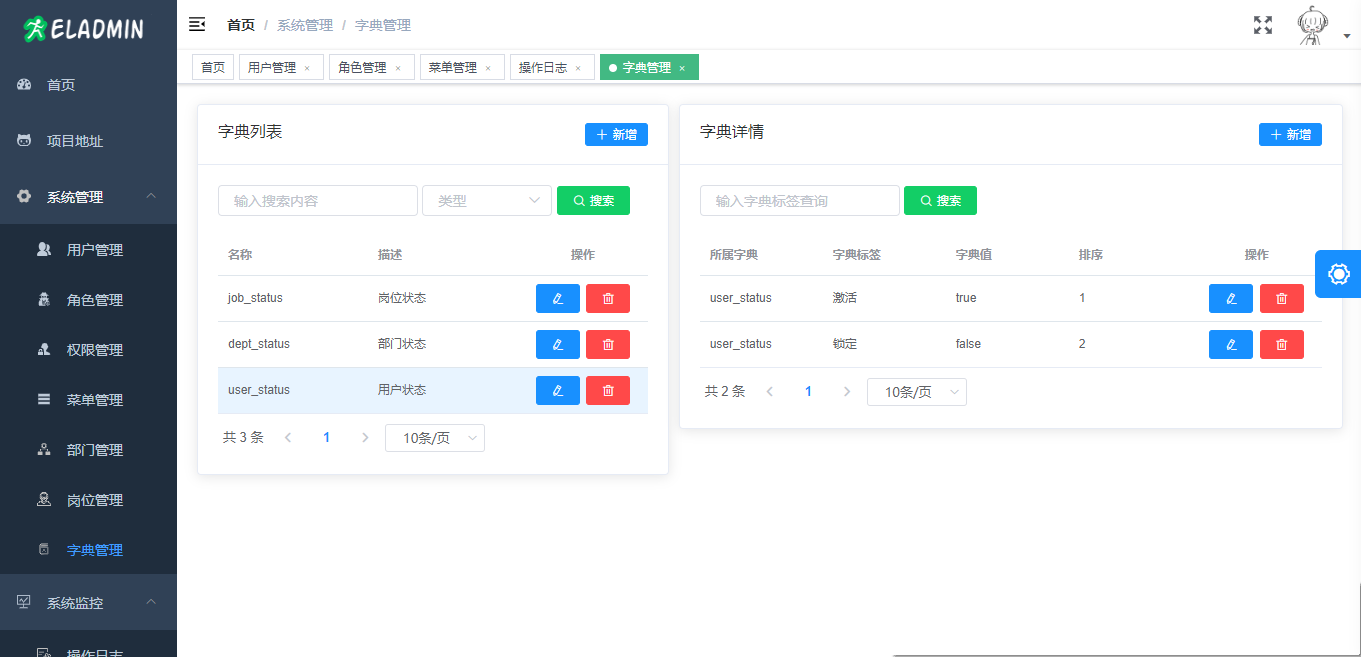 Spring Boot +Security+Redis+Vue构建后台管理系统源码免费分享