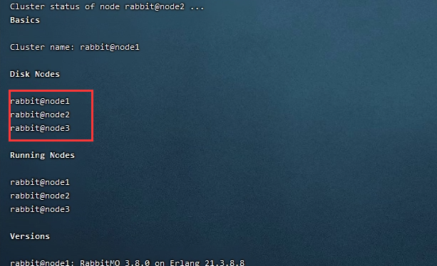 RabbitMQ 集群节点信息