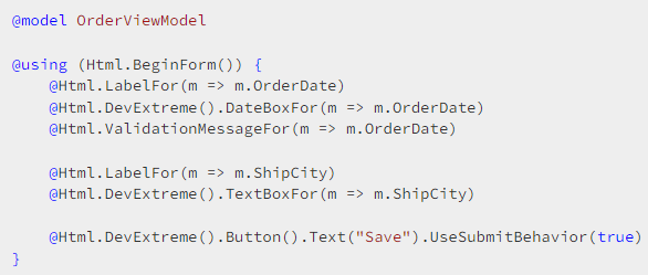 B/S-side Interface Control DevExtreme ASP.NET MVC Getting Started Guide ...