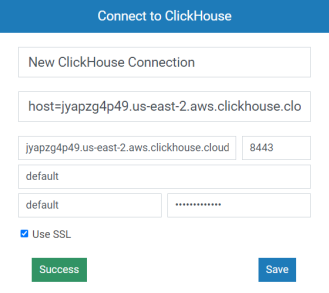 Filled out form to add connection