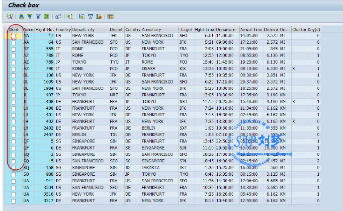 ALV <wbr>demo：cl_salv_table <wbr>（check <wbr>box）