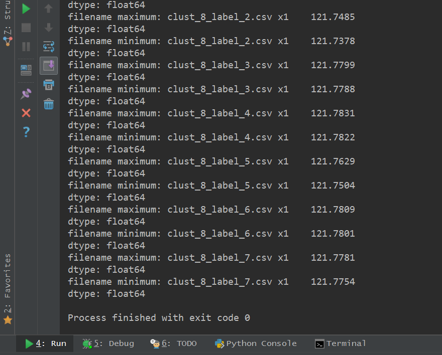 Numpy and pandas combat: the first column of data in the folder CSV file