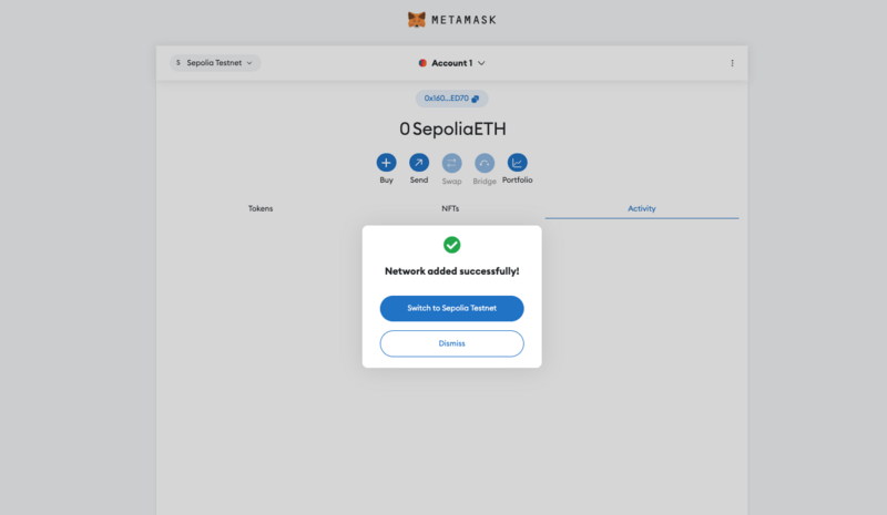 Sepolia 添加到 MetaMask