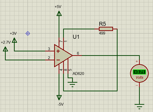 ad620是一个经常使用的运算放大器,我们先来看看它的引脚:2,3引脚分别