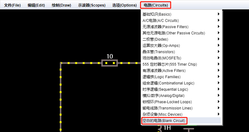 circuitjs 新建空白电路