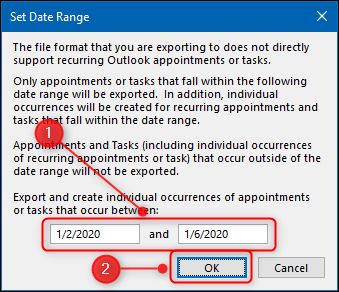 The "Set Date Range" panel with the Start and End Date fields highlighted.