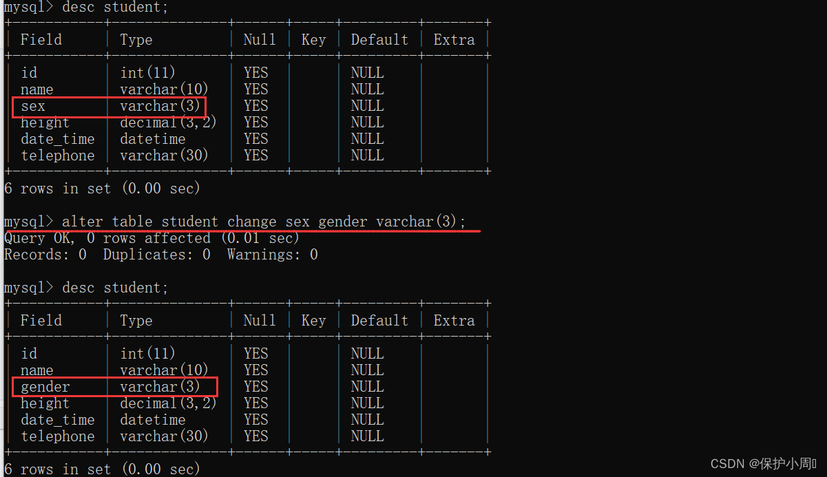 [MySQL]基本数据类型及表的基本操作