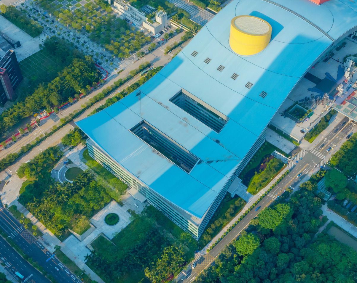 深圳市福田区中心区市民中心航拍全景