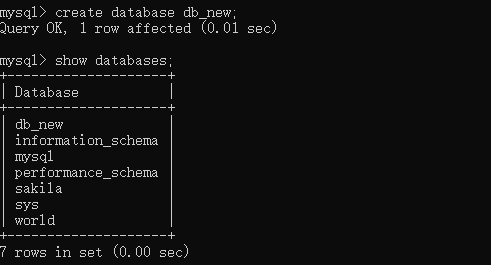 create database 数据库名