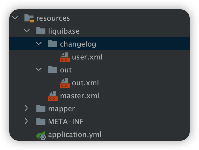 liquibase目录结构