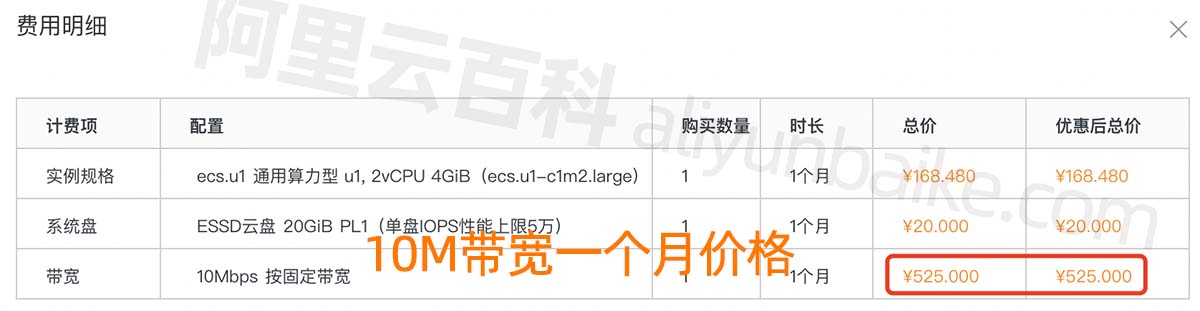 阿里云10M带宽服务器价格、下载和上传速度限制说明