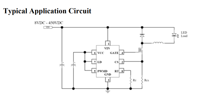 世微 AP5199降压恒流驱动IC 4--450V 6A调光 恒流源LED驱动器