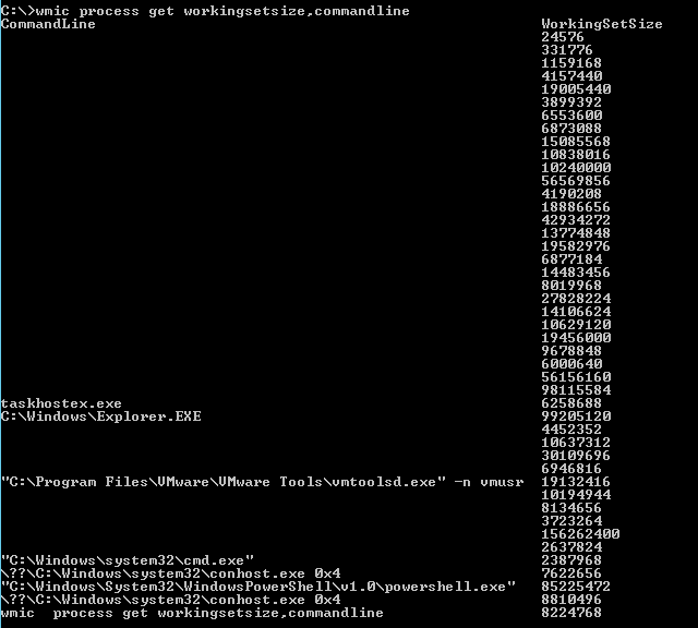 Print All Running Application, Programmes, and Their RAM/Memory Usage