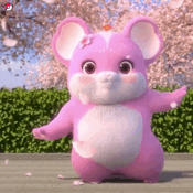 粉色小卷鼠跳舞 - 蓝粉小卷鼠动图表情包_小卷鼠表情