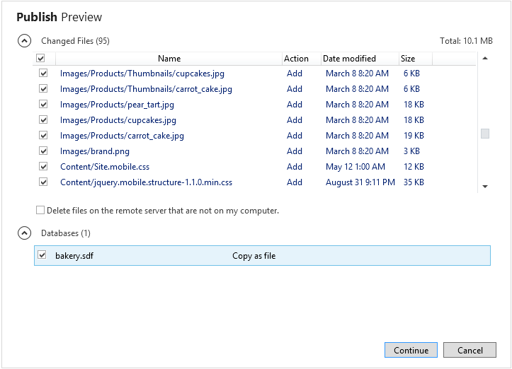 Publishing a database