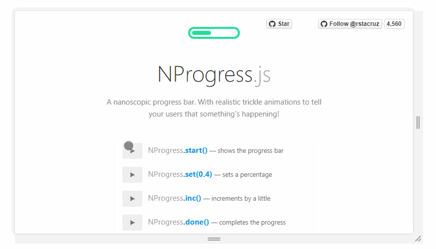NProgress.js - 前端全站进度条插件 - 给你的网站添加一个加载进度条