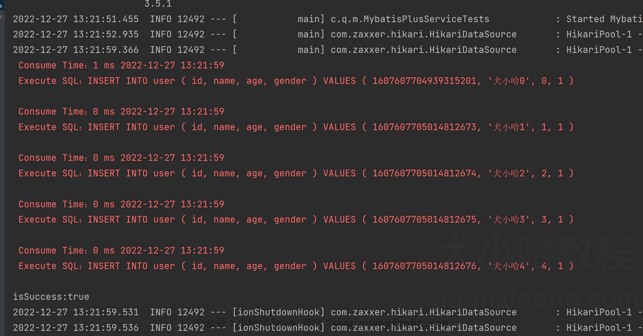 批量插入输入 SQL 打印