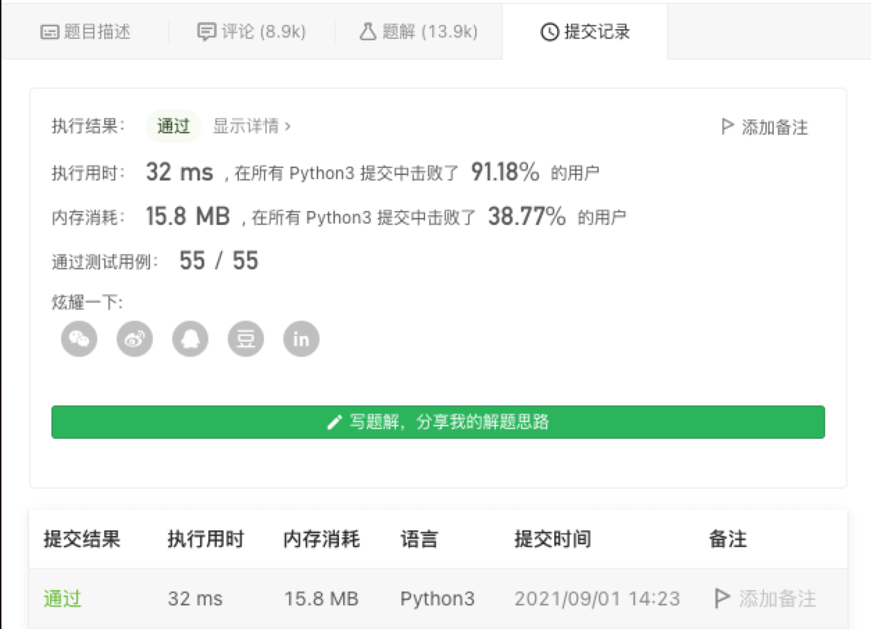 LeetCode 提交记录