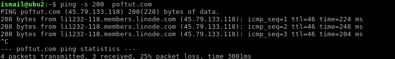 Change Ping Packet Size