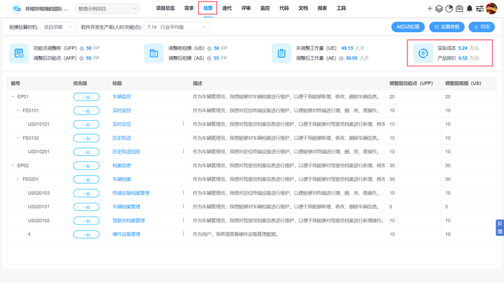 CoCode开发云 敏捷开发模式新增估算功能