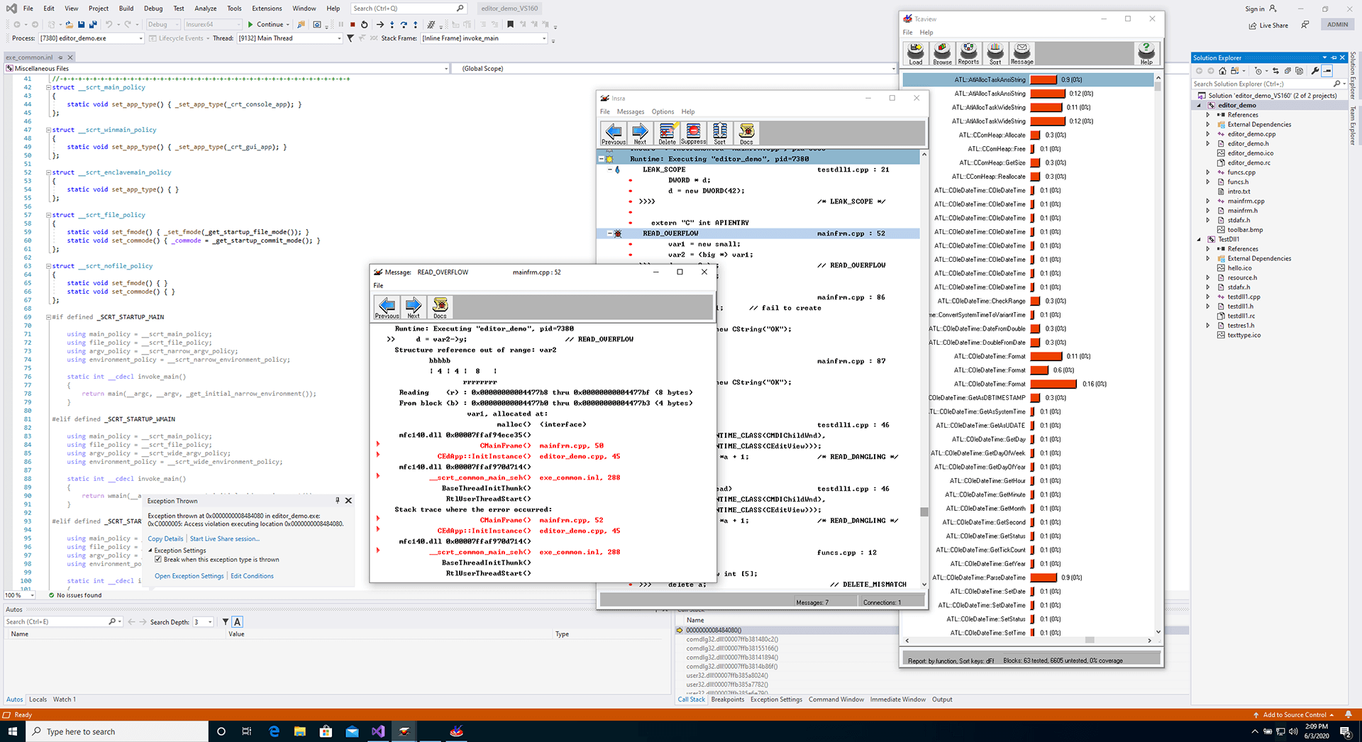 动态内存分析与错误检查工具Parasoft Insure++ v2021.1发布！Windows中无缝调试