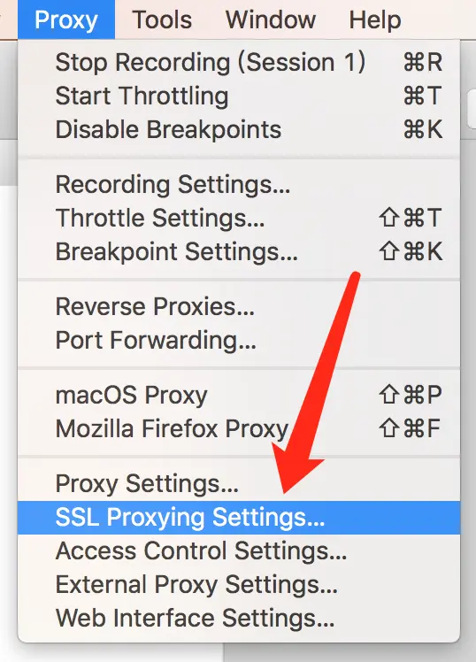 1.SSL Proxying Settings