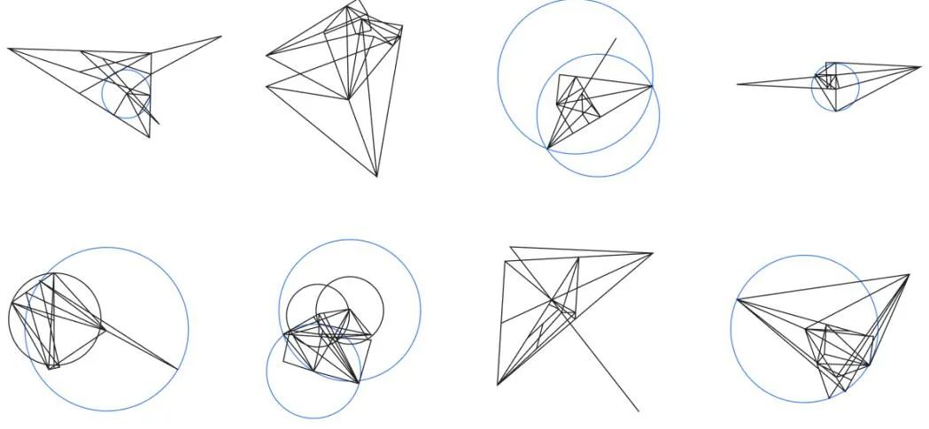 由 AlphaGeometry 生成的合成数据的可视化表示