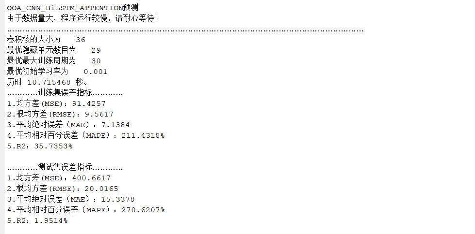 2023年算法OOA-CNN-BiLSTM-ATTENTION回归预测（matlab）