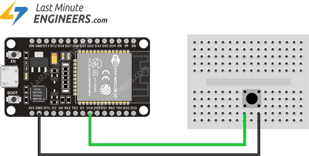 将按钮连接到 ESP32 以实现 GPIO 中断