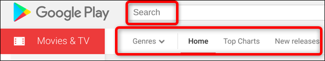 Search using the serach bar or filter results using the buttons underneath it